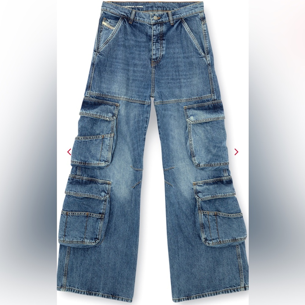 Diesel Women's Blue Cargo Jeans - Picture 4 of 10